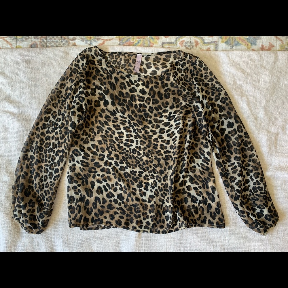 Sheer cheetah print top
